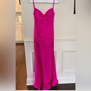 Vibrant Pink Ruched Dress